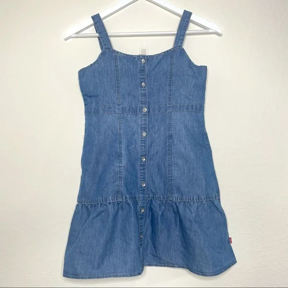 ladies sleeveless denim dress Wholesale MOQ6 Pocketed Button Up Sleeveless Denim Dress